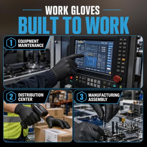 Nitrile Gloves Disposable Rubber Latex Gloves Black Nitrile Latex Gloves XL Black Rubber Gloves Disposable Cleaning Mechanic Gloves HEAVY DUTY 6 Mil Nitrile Gloves (1000 Count)