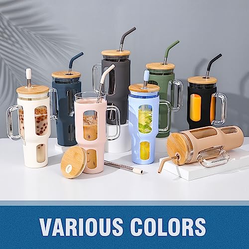 Glass Tumbler with Lid and Straw