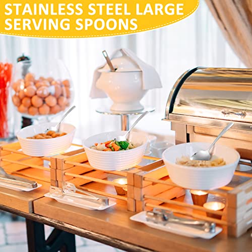 12 Pcs Stainless Steel Serving Spoons Set for Buffet 8.3 Inches Large Serving Utensils Dishwasher Safe Metal Polished Buffet Spoons for Food Cooking Catering Kitchen Banquet Restaurant Gifts (12 Count)