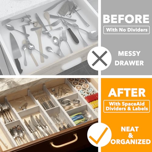 Bamboo Drawer Dividers with Inserts and Labels