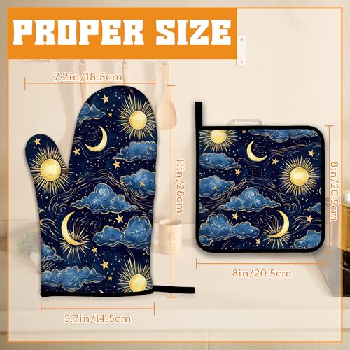 Starry Night Oven Mitts and Pot Holders Set (4 Count)