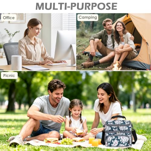 Double Layer Cooler Insulated Lunch Bag Adult Lunch Box Large Tote Bag for Men