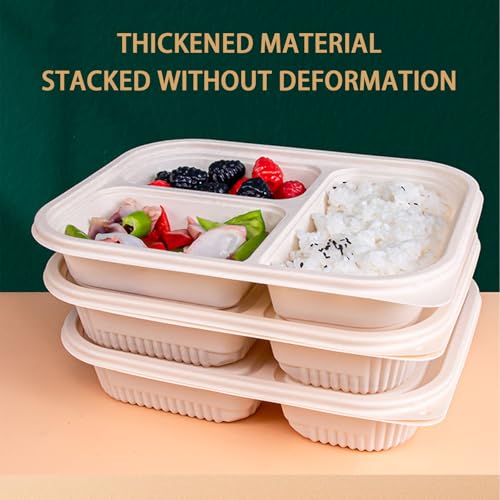 30 Pack of 3 Compartment Disposable Biodegradable containers (30 Count)