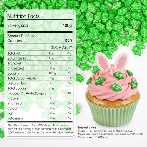 Green Leaf Sprinkles for Cake Decorating (5.29 Ounce)
