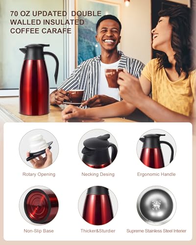 70 Oz Thermal Coffee Carafe for keeping hot (140 Count)