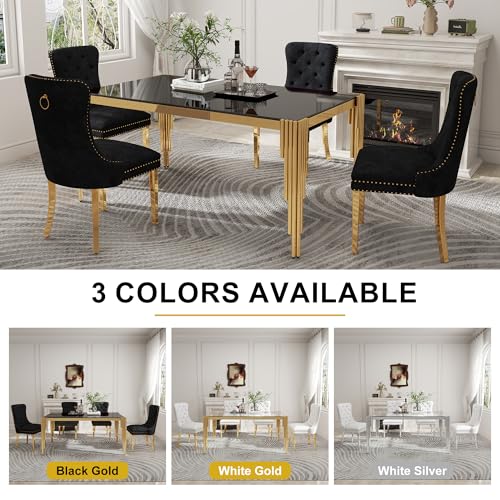 63'' Modern Glass Dining Table for 4