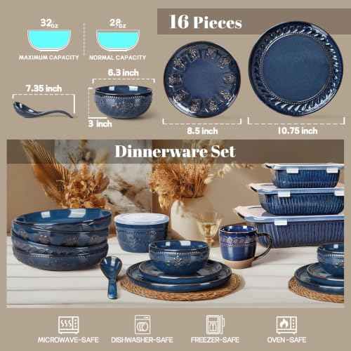 16 Piece Handcrafted Ceramic Dinnerware Set