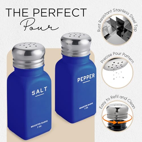 Blue Salt and Pepper Shakers Set by Brighter Barns (2 Count)