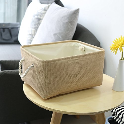 Decorative Basket Rectangular Fabric Storage Bin Organizer Basket with Handles for Clothes Storage