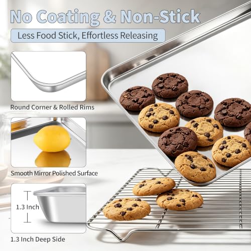 Stainless Steel Baking Sheet with Rack Set