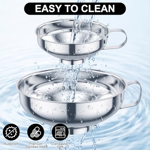 3 Piece Stainless Steel Canning Funnel Set with Strainer