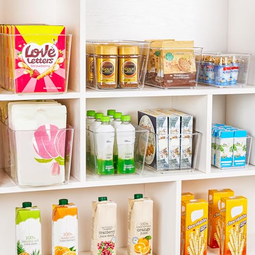 Clear Plastic Storage Organizer Bins (4 Count)