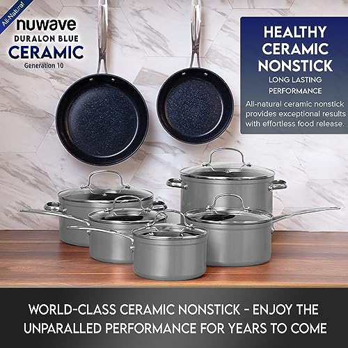 Healthy Duralon Blue Ceramic Nonstick Cookware Set