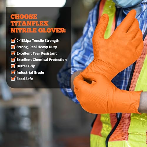 Heavy Duty Orange Nitrile Gloves (100 Count)