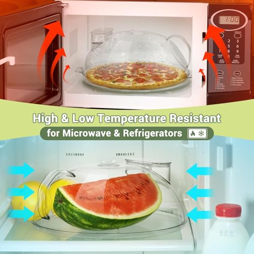 10" Clear Microwave Splatter Cover Water Steamer Integrated Handle