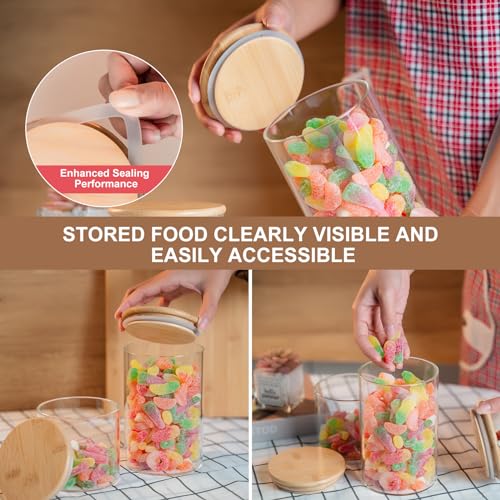 50oz Glass Food Storage Jars Set of 6 (6 Count)