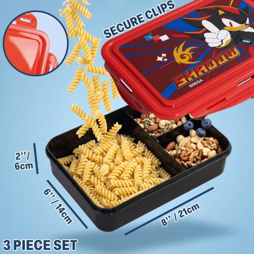 Shadow the Hedgehog Boys Lunch Box 3Pc Set (3 Count)