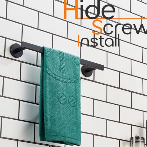 16 Inch Bathroom Towel Bar Bath Towel Rack Kitchen Towel Holder Towel Hanger Wall Mounted SUS304 Stainless Steel Matte Black AN4001MB