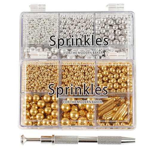 Gold and Silver Sugar Sprinkles (4.58 Ounce)