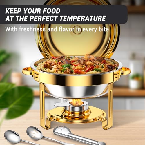 Round Chafing Dishes for Buffet 5 Qt (4 Count (5 Qt each))