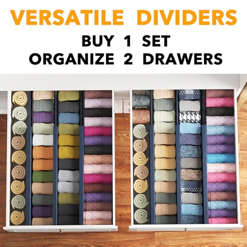 Bamboo Dresser Drawer Dividers 6 Pack (6 Count)