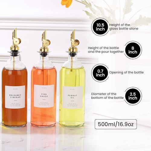 Oil and Vinegar Dispenser with Metal Pour Spout (4 Count)