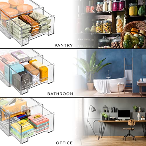 Clear Stackable Storage Drawers for Refrigerator