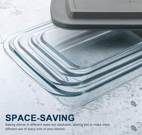 8 Piece Deep Glass Baking Dish with Lids (8 Count)