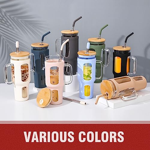 Glass Tumbler with Lid and Straw