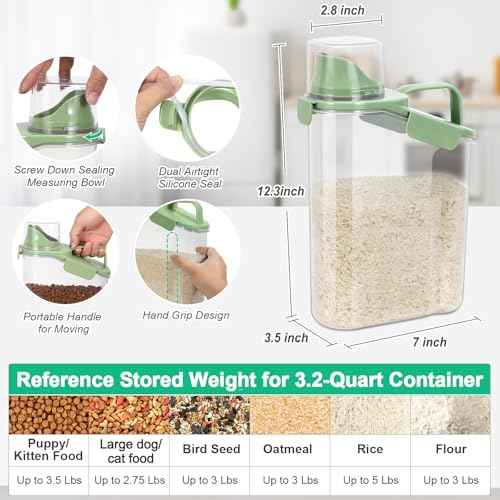Rice Container Cereal Storage Container 2 Pack (2 Count)