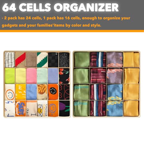 Sock Drawer Organizer Divider 3 Pack