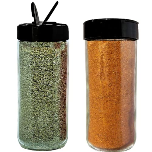 16oz Glass Spice Shakers with Lids (2 Count)