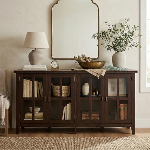 Artisan 66" Wide Solid Wood Sideboard in Russet Brown