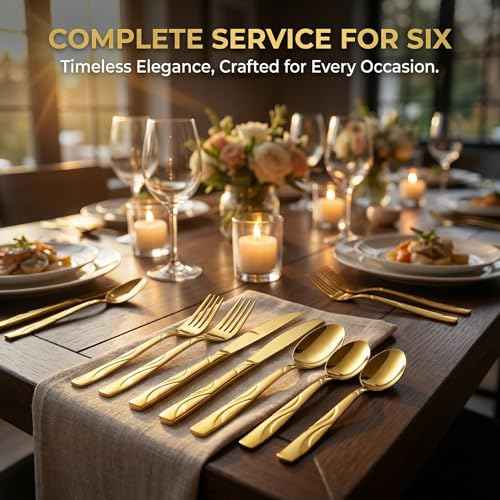 40 Piece Gold Flatware Set for 8 (40 Count)