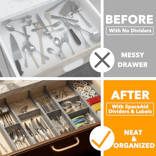 Bamboo Drawer Dividers with Inserts and Labels
