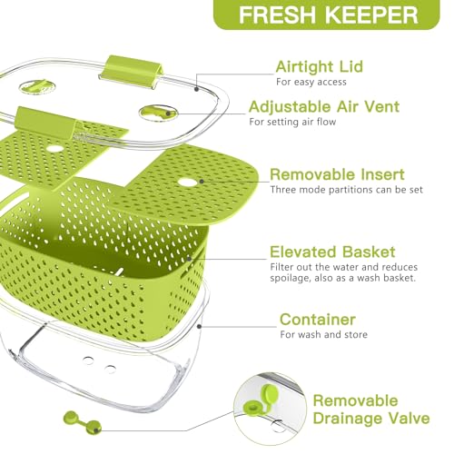 Fresh Produce Vegetable Fruit Storage Containers 3Piece Set