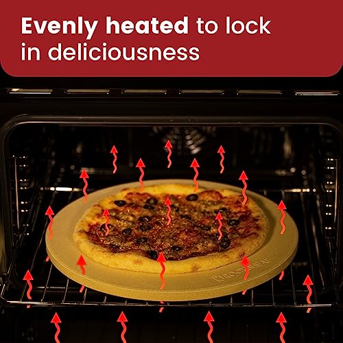 K ROCKSHEAT Pizza Stone for Oven and Grill 14.2 Inch Round