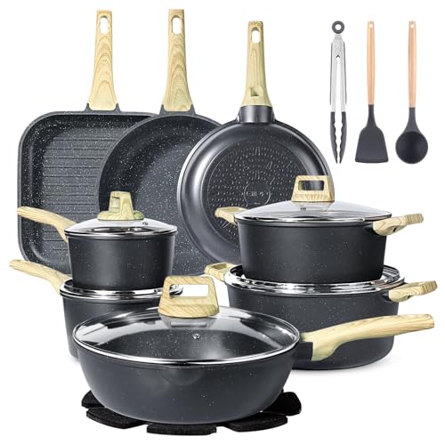 21Psc Pots and Pans Set Non Stick