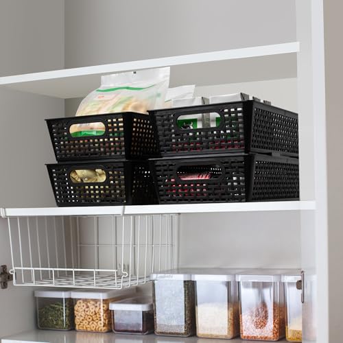 Stackable Woven Plastic Basket (6 Count)