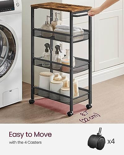 4 Tier Slim Rolling Storage cart with Wheels