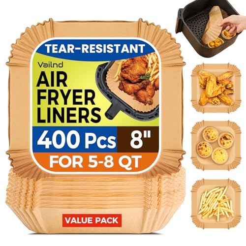 400 Pcs 8" Square Air Fryer Liners Disposable (400 Count)