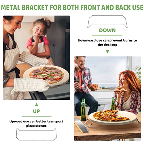 16''Pizza Stone for Oven and Grill with Pizza Peel