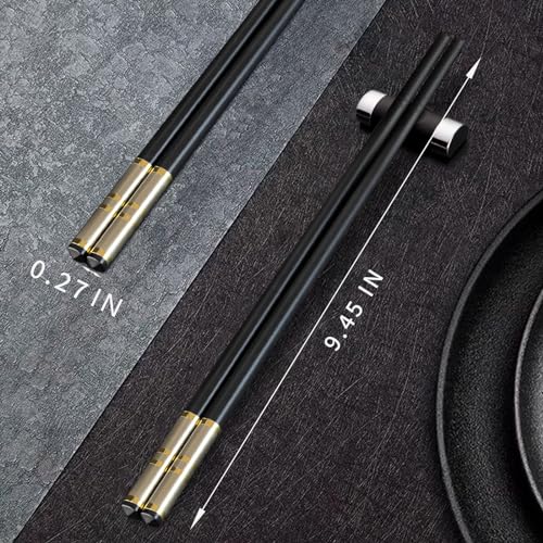 Chopsticks Reusable 5 Pairs Fiberglass Chopsticks Dishwasher Safe Square Lightweight Non