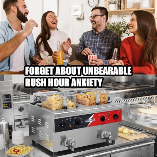 16L Dual Tank Countertop Electric Deep Fryer with "Swing