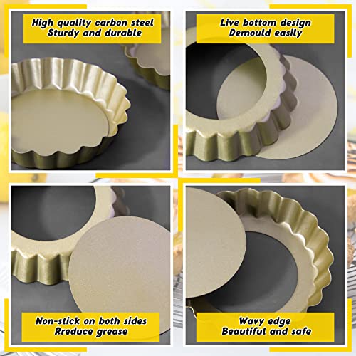 32 Pcs 4 Inch Tart Pans Nonstick (32 Count)