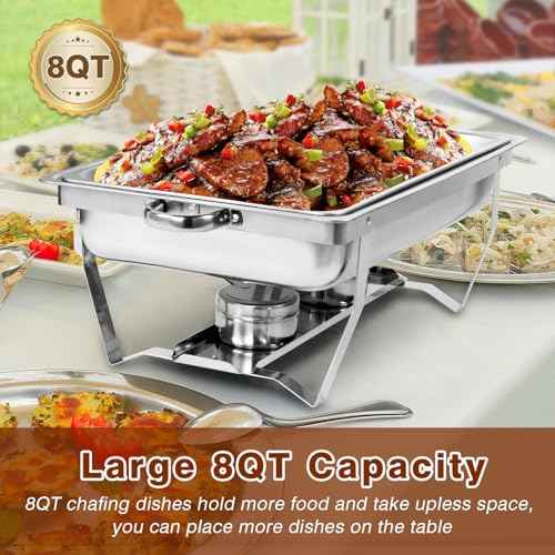 8 Qt 10 Pack Chafing Dishes Buffet Set Full Size