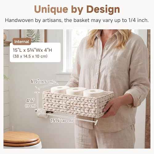 Small Toilet Paper Basket for Back of Toilet Basket (2 Count)