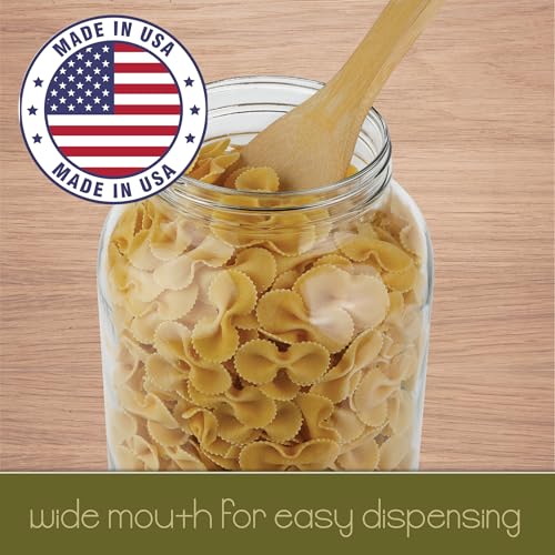 1 Gallon Glass Jar Wide Mouth with Airtight Foam Lined Plastic Lid (4 Count)