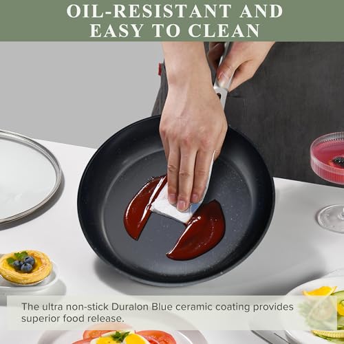 Healthy Duralon Blue Ceramic Nonstick Cookware Set