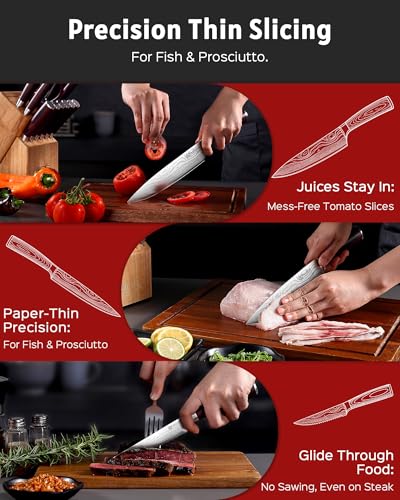 Kitchen Knife Set with Block (14 Count)